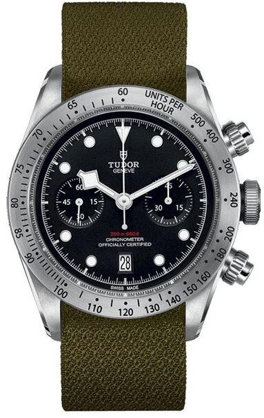 Tudor M79350-0003-004 Black Bay Chrono Green Fabric Replica watch